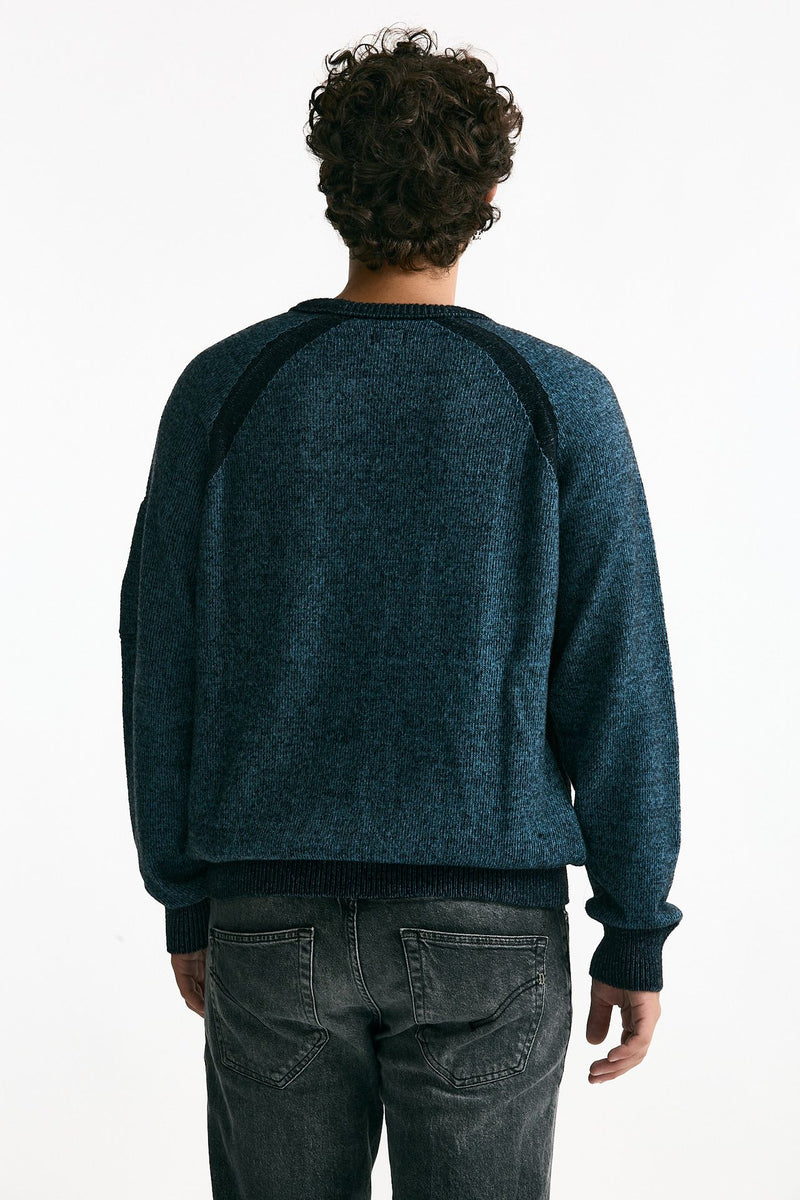 Maglia in misto lana melange azzurro e nero men C.p. company - 3