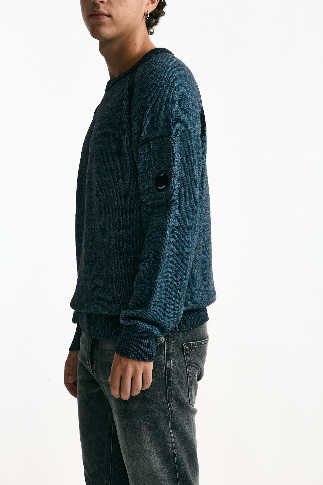 Maglia in misto lana melange azzurro e nero men C.p. company - 4