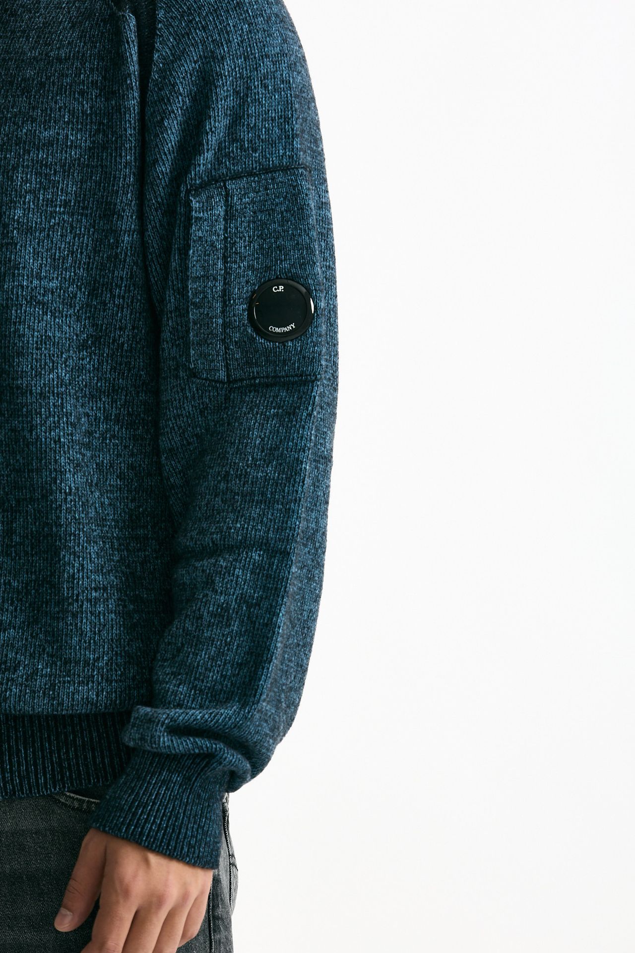 Maglia in misto lana melange azzurro e nero men C.p. company - 5