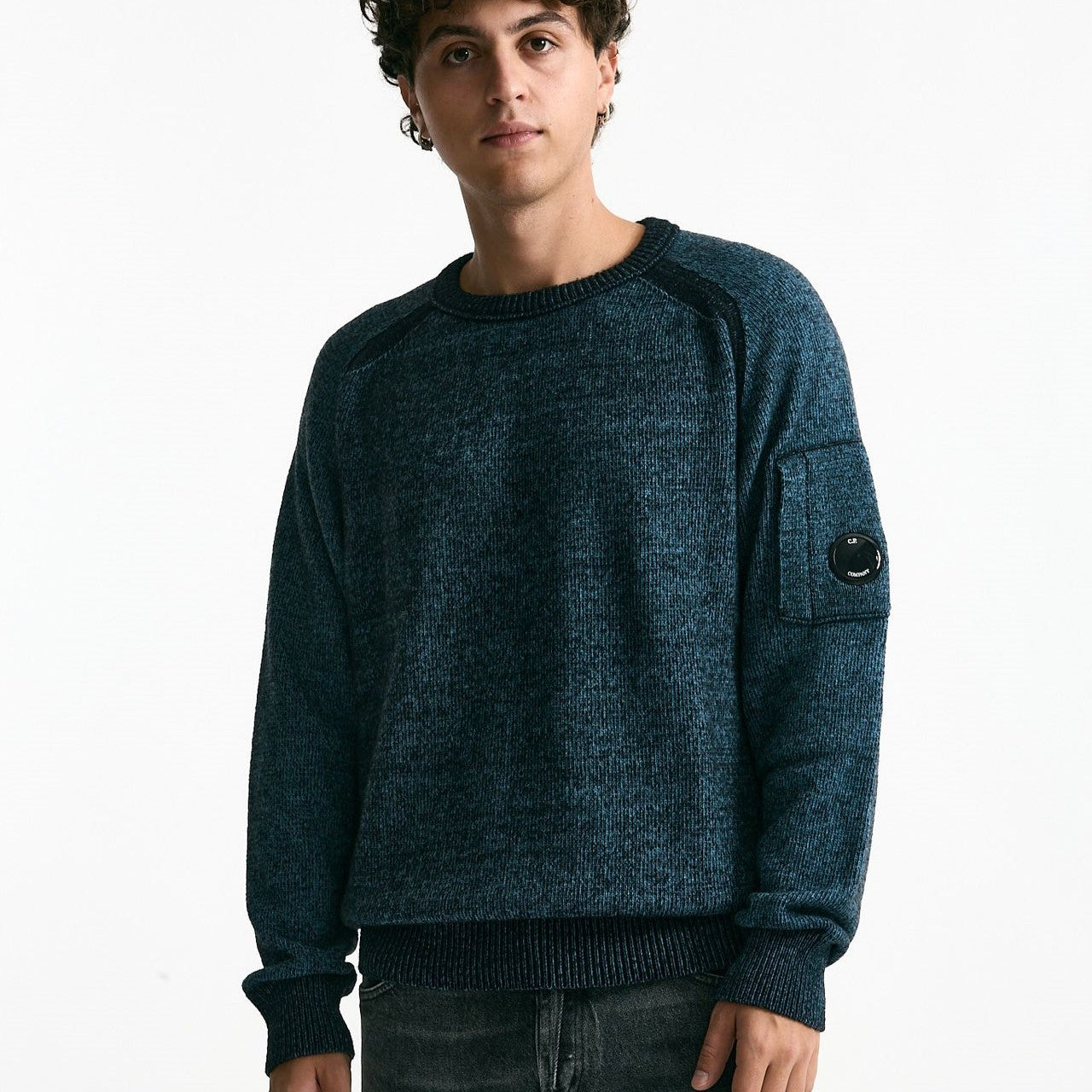 Maglia in misto lana melange azzurro e nero men C.p. company - 6