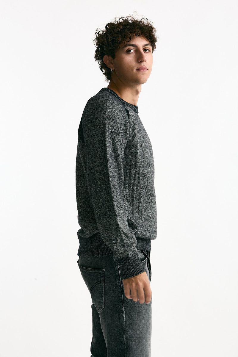 Maglia in misto lana melange grigio e nero men C.p. company - 3