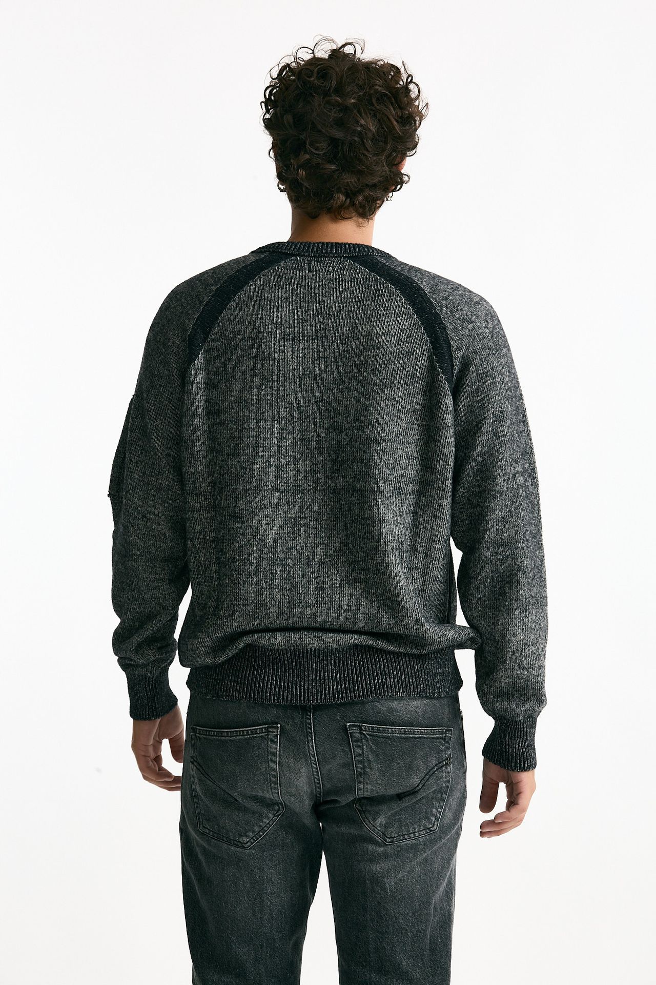 Maglia in misto lana melange grigio e nero men C.p. company - 1