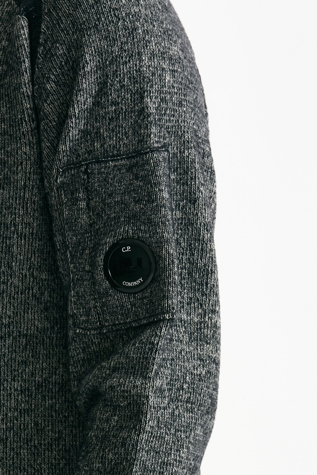 Maglia in misto lana melange grigio e nero men C.p. company - 5