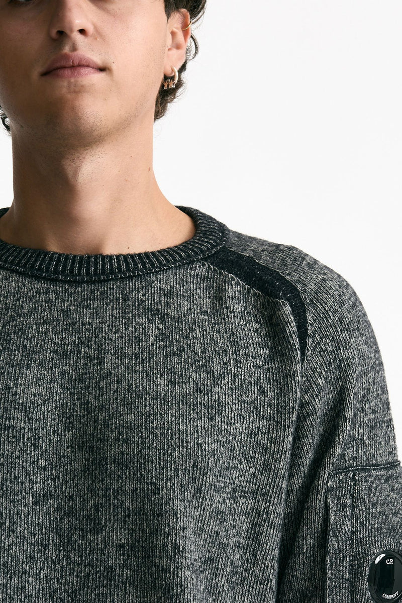 Maglia in misto lana melange grigio e nero men C.p. company - 6