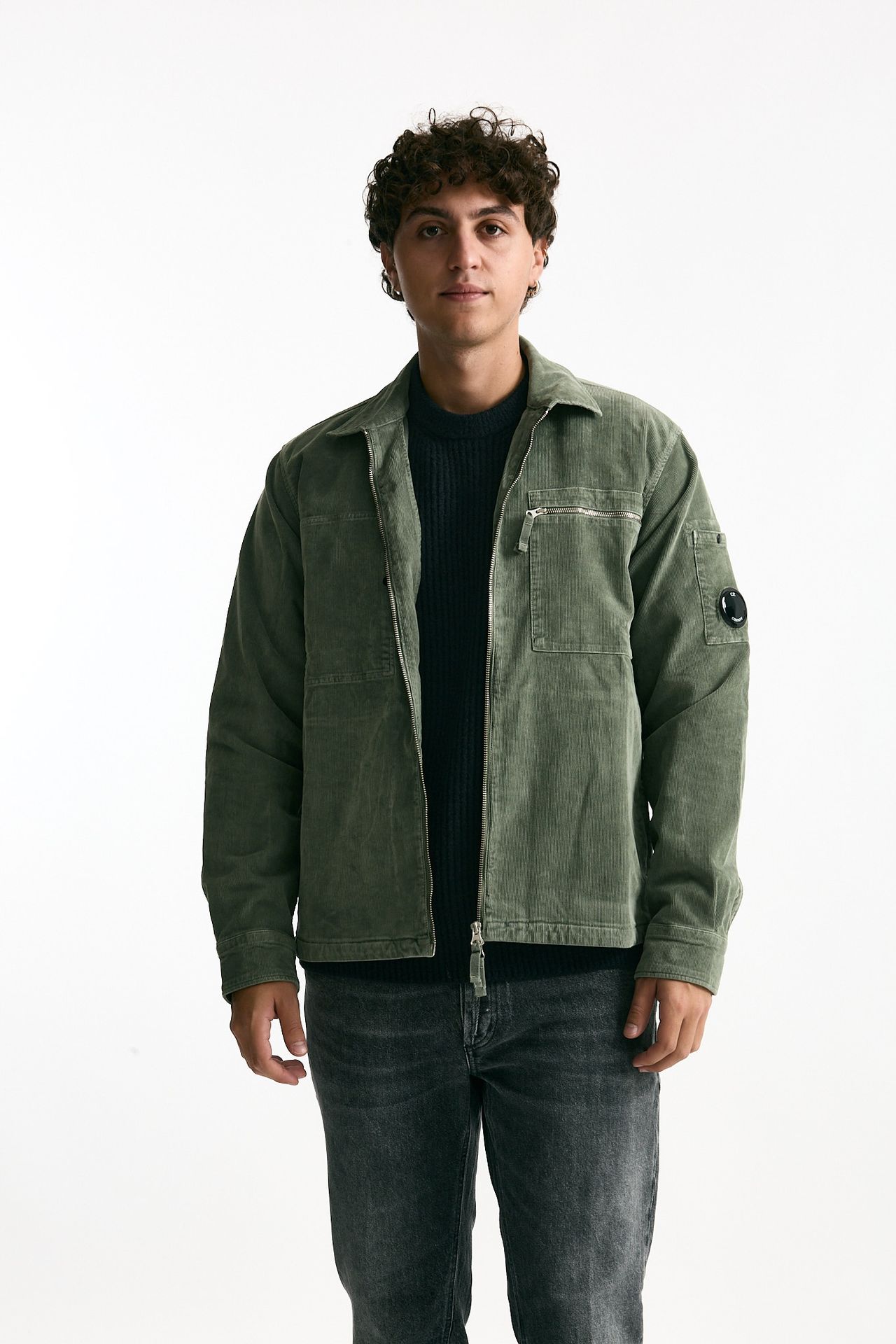 Overshirt in velluto verde men C.p. company - 2