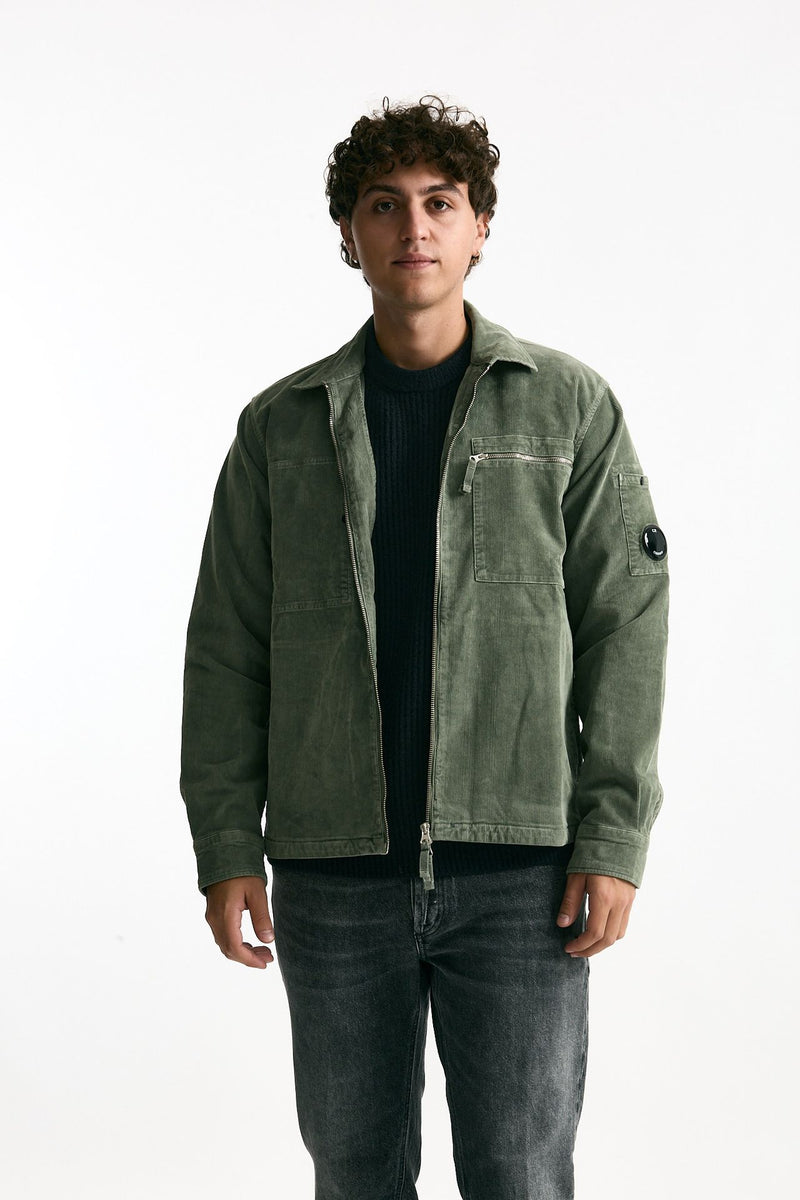 Overshirt in velluto verde men C.p. company - 2