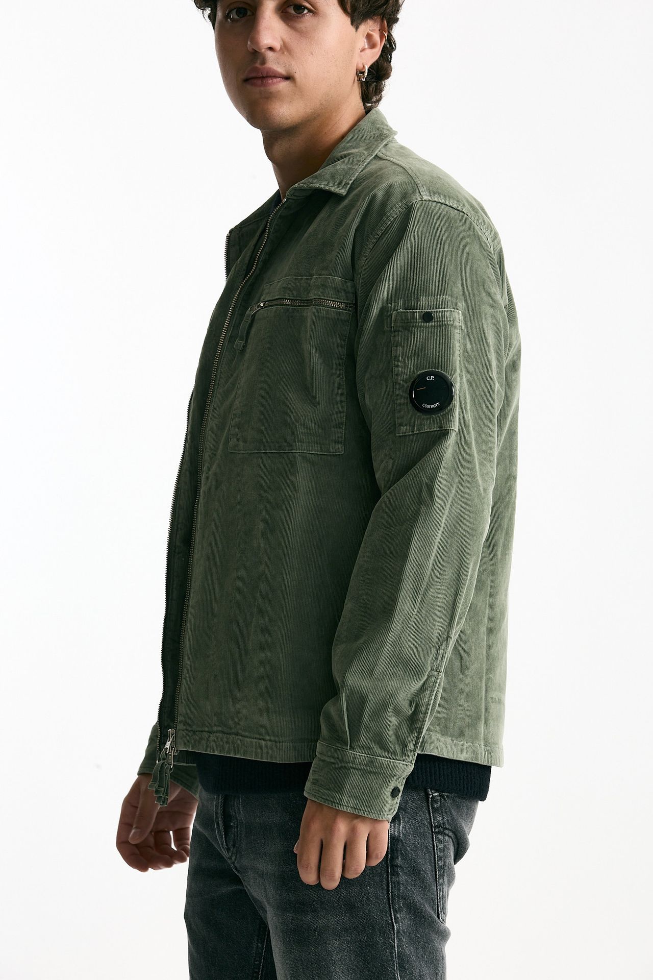 Overshirt in velluto verde men C.p. company - 5