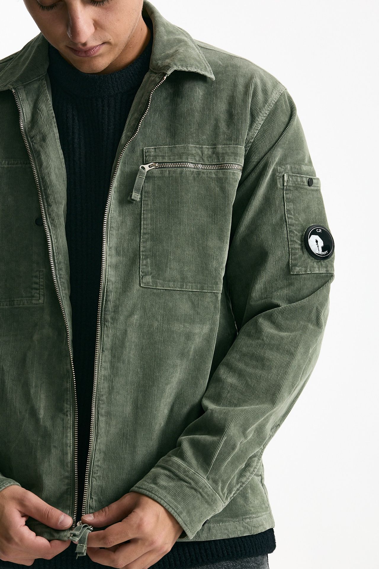 Overshirt in velluto verde men C.p. company - 1