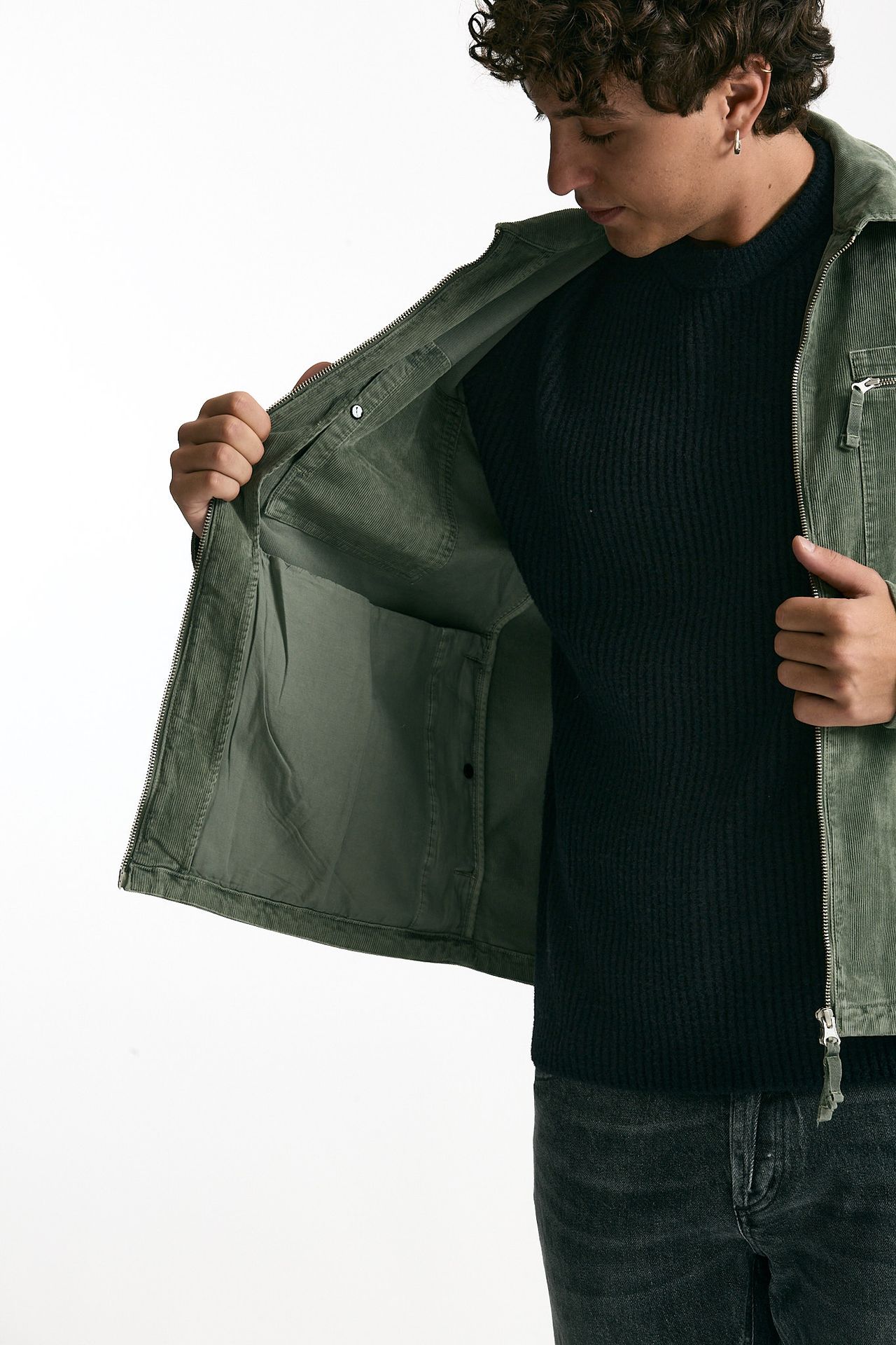 Overshirt in velluto verde men C.p. company - 8