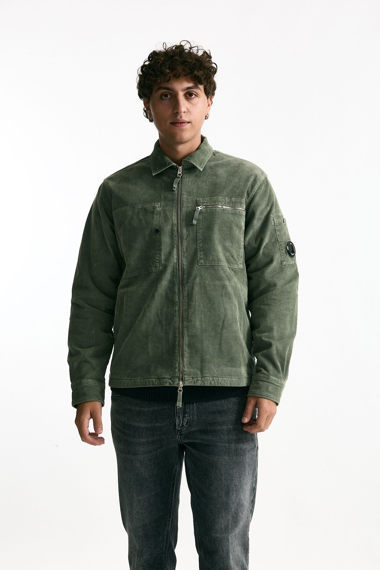 Overshirt in velluto verde men C.p. company - 9