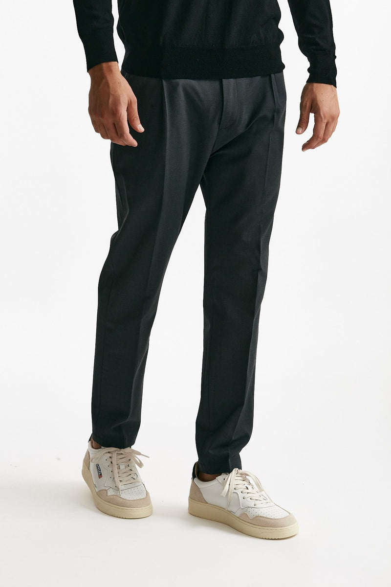 pantalone prince pence lana e poliestere stretch grigio antracite men Department five - 4