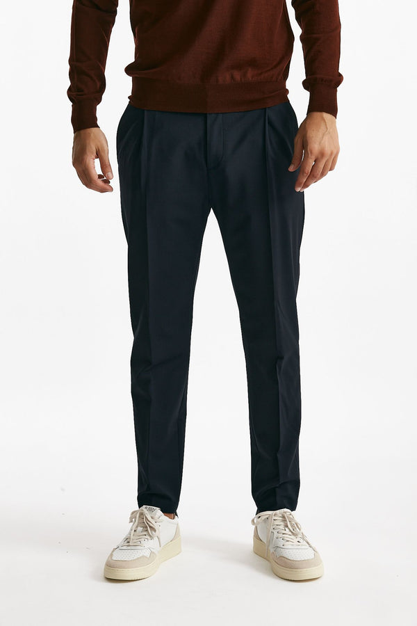 pantalone prince pence in lana e poliestere stretch blu men Department five