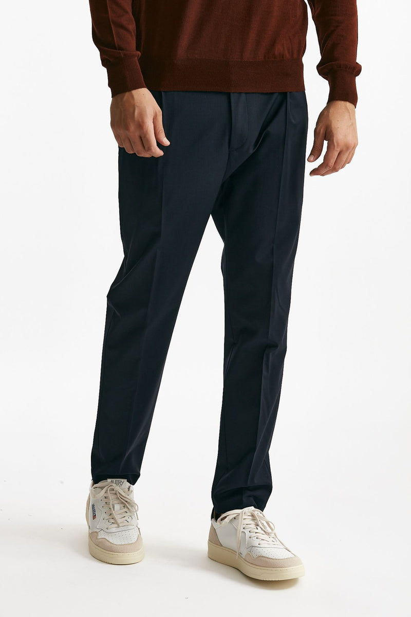 pantalone prince pence in lana e poliestere stretch blu men Department five - 4