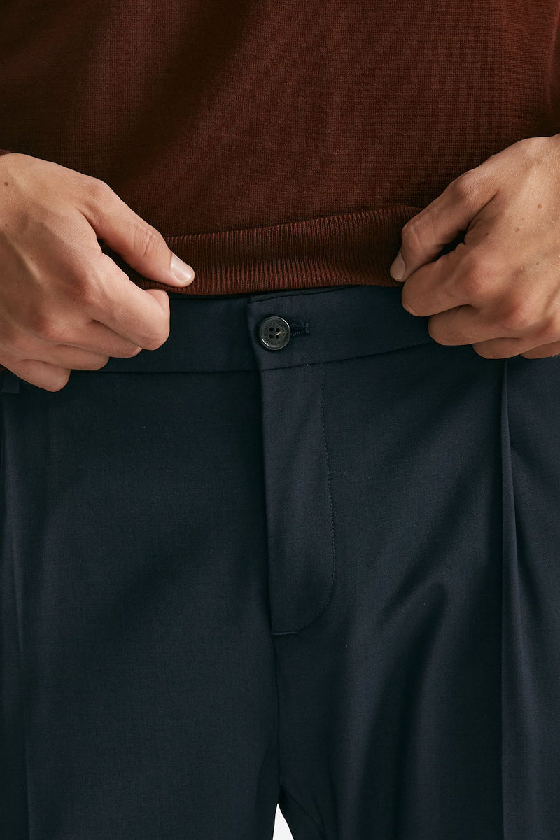 pantalone prince pence in lana e poliestere stretch blu men Department five - 5