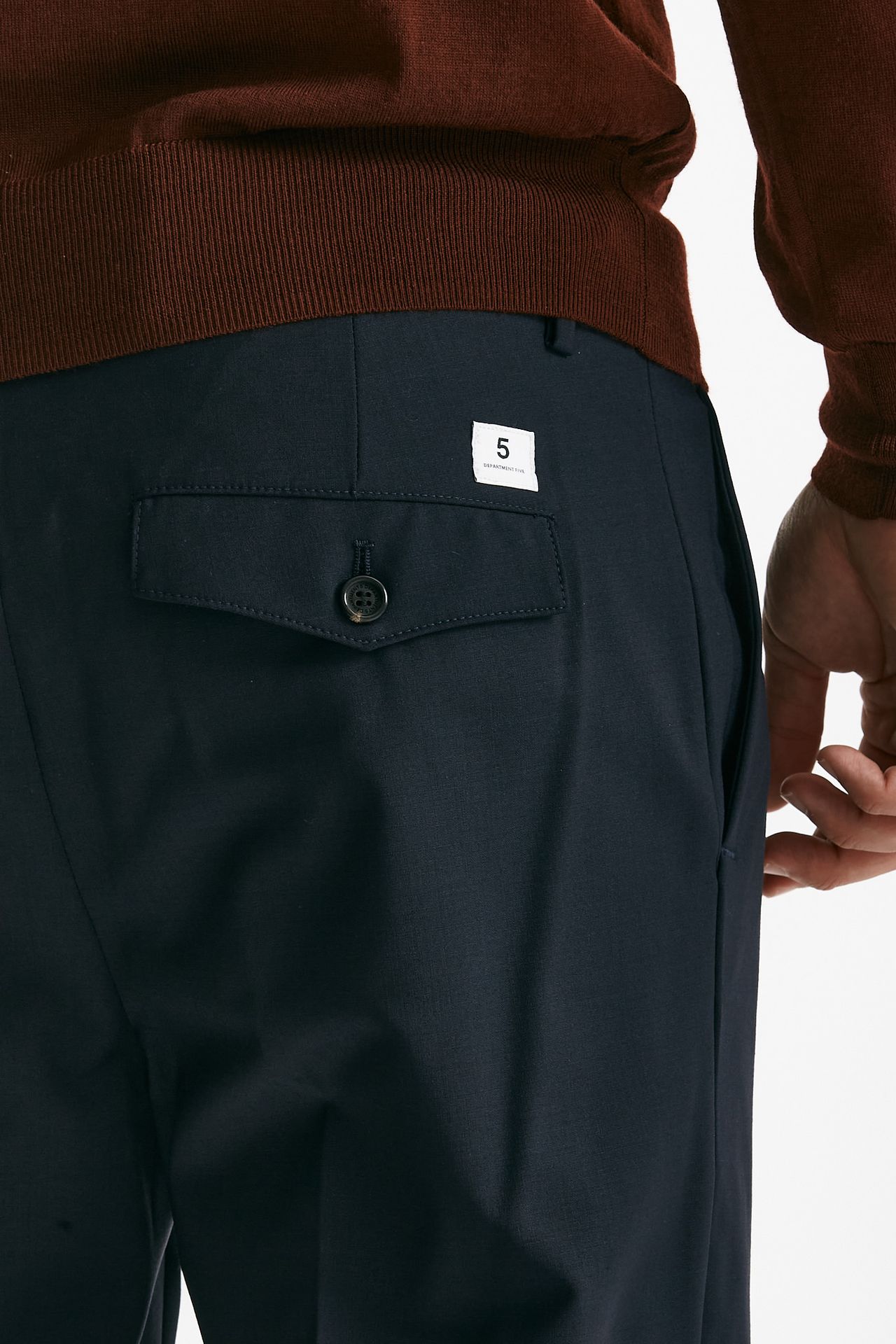 pantalone prince pence in lana e poliestere stretch blu men Department five - 7