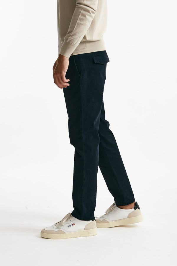 pantalone prince in fustagno di cotone stretch blu men Department five