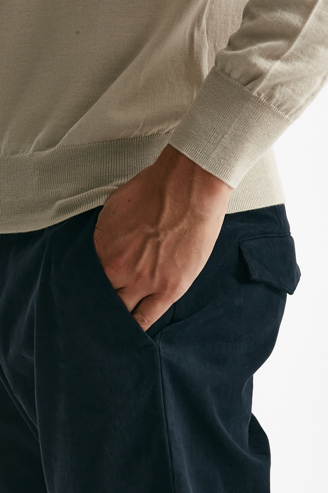 pantalone prince in fustagno di cotone stretch blu men Department five - 6