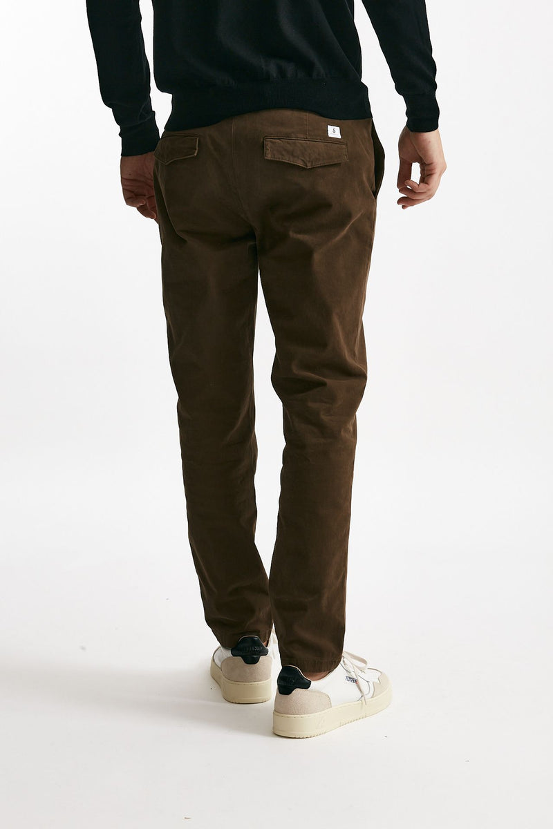 pantalone prince in fustagno di cotone stretch marrone men Department five - 3