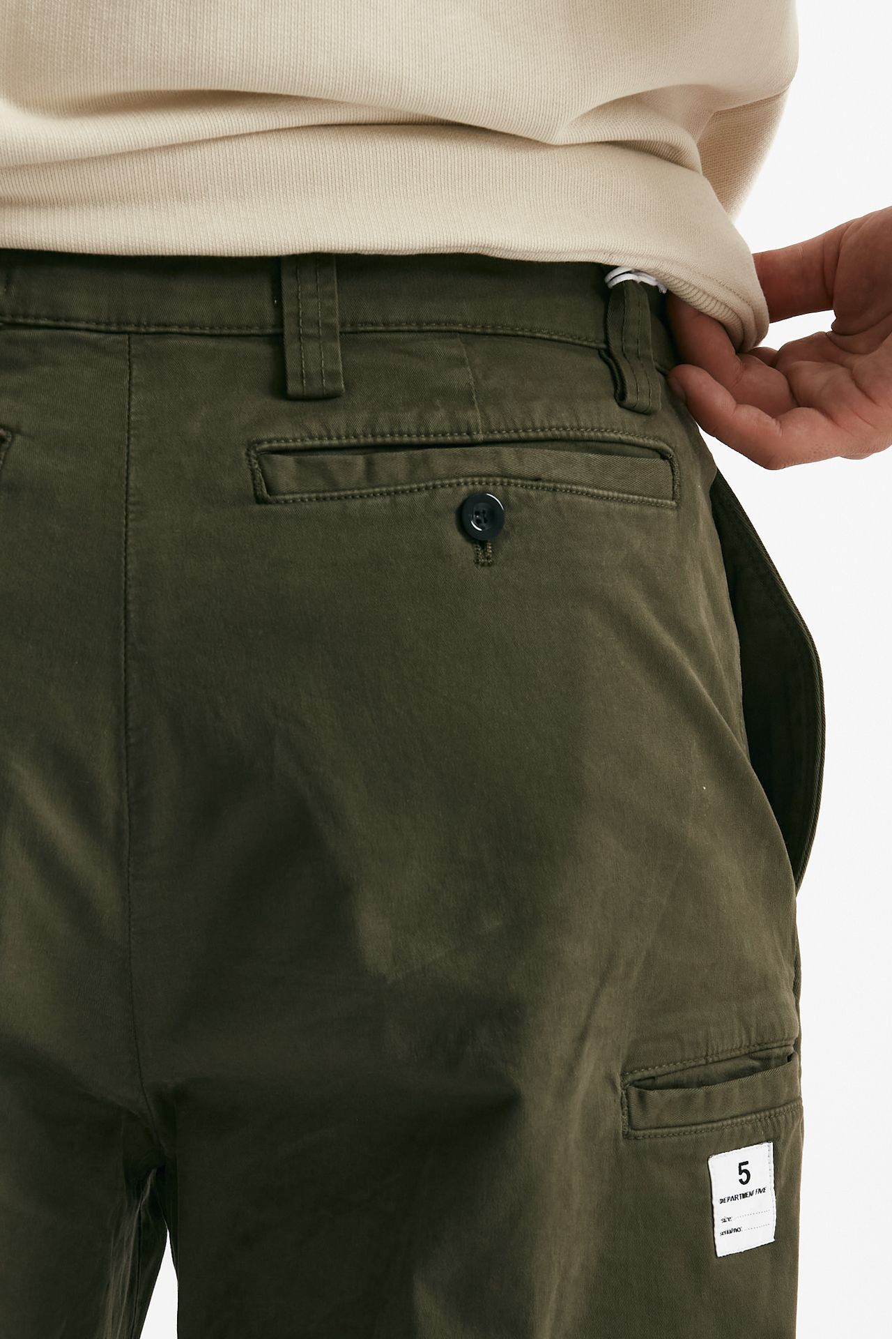 pantalone ant in cotone stretch  militare men Department five - 8