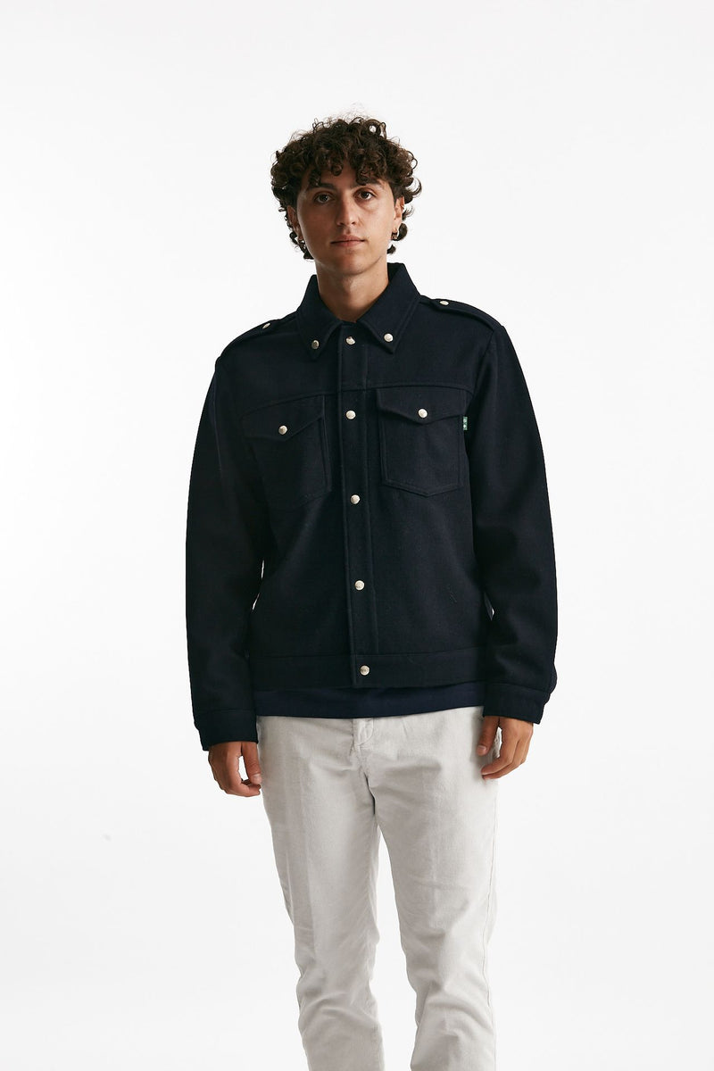 giubbino in misto lana blu men Department five - 5