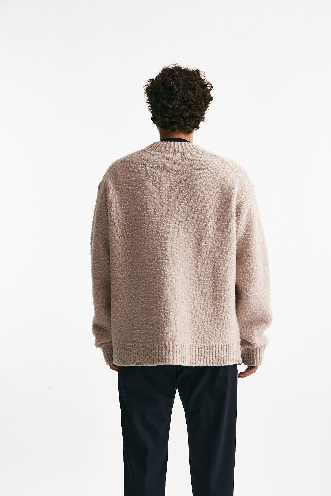 Cardigan in lana e poliamide rosa men Diana studio - 4