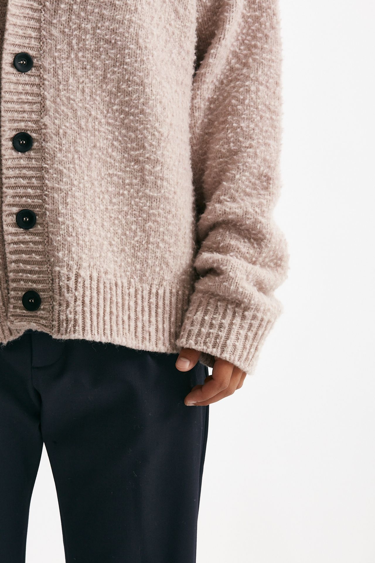 Cardigan in lana e poliamide rosa men Diana studio - 6