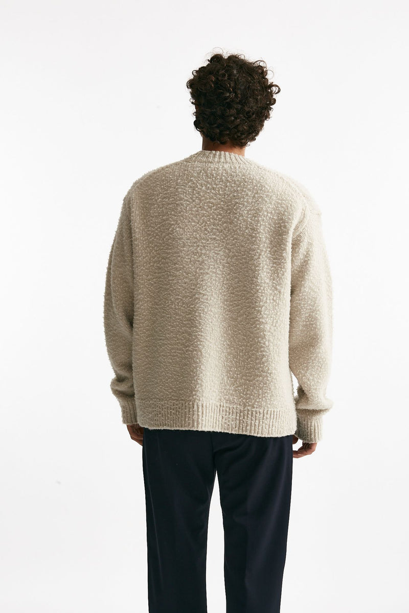 Cardigan in lana e poliamide grigio perla men Diana studio - 3