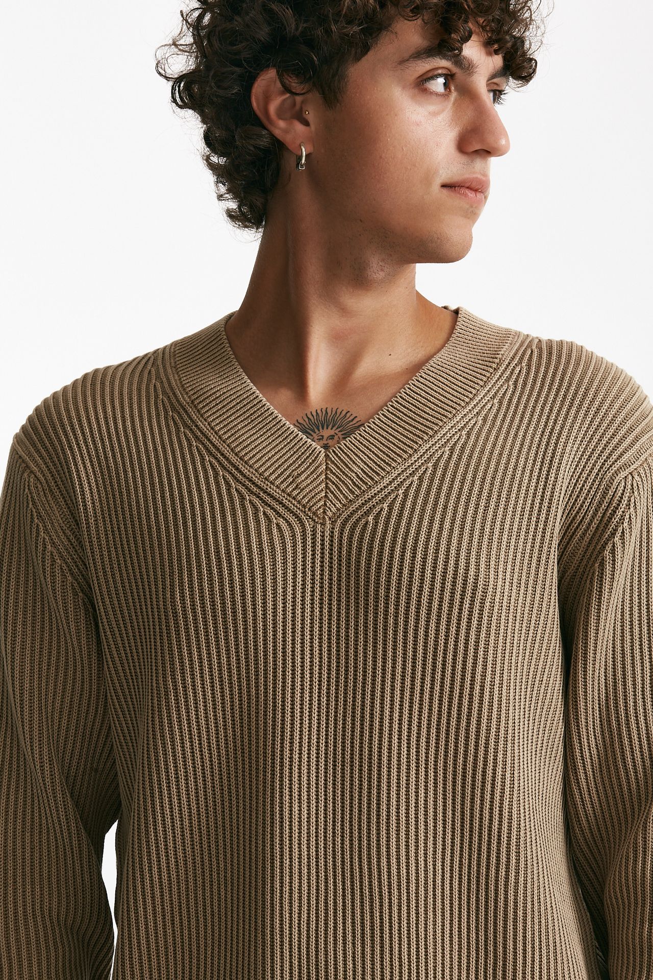 Maglia scollo a V cammello men Diana studio - 5