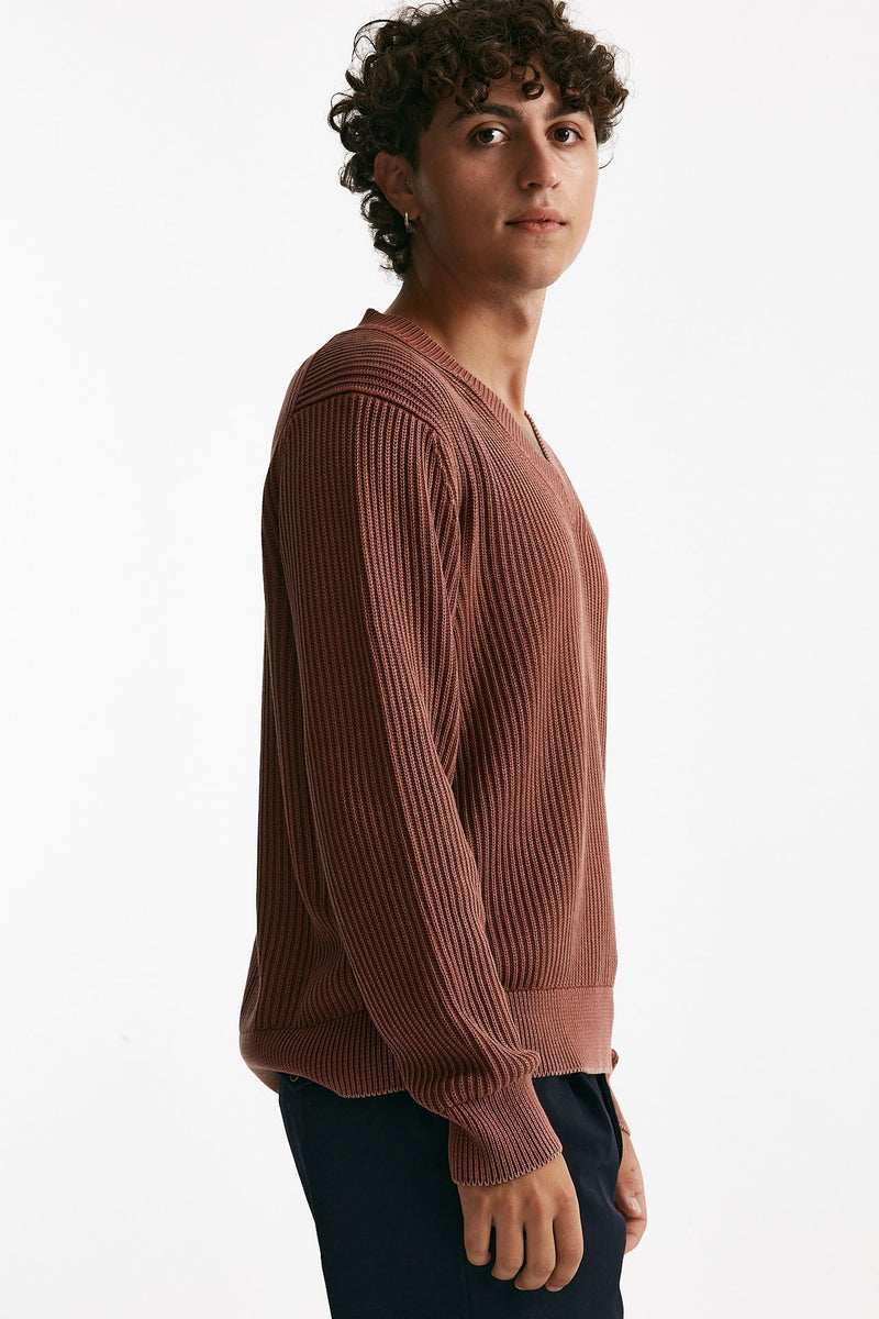 Maglia scollo a V corallo men Diana studio - 1