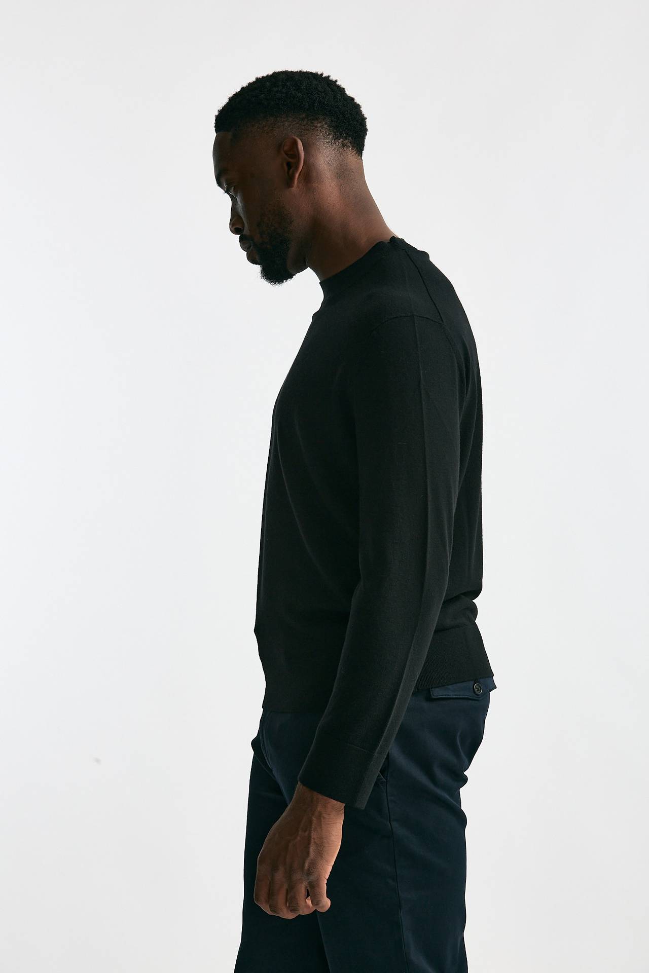 Maglia in lana e cashmere nero men Diana studio - 3