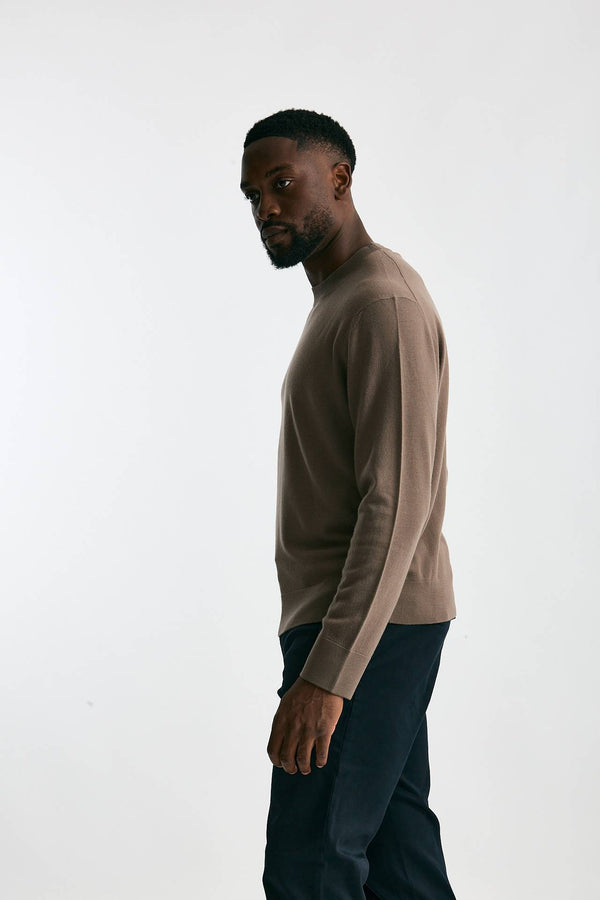 Maglia in lana e cashmere tortora men Diana studio