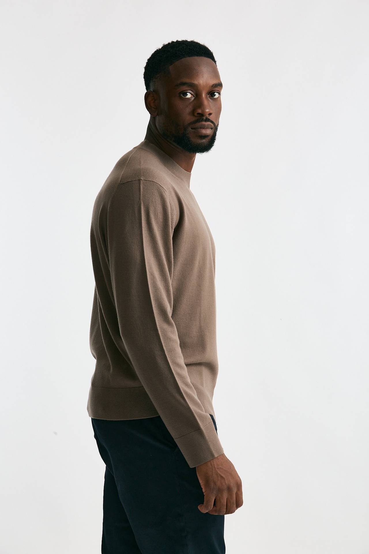 Maglia in lana e cashmere tortora men Diana studio - 3