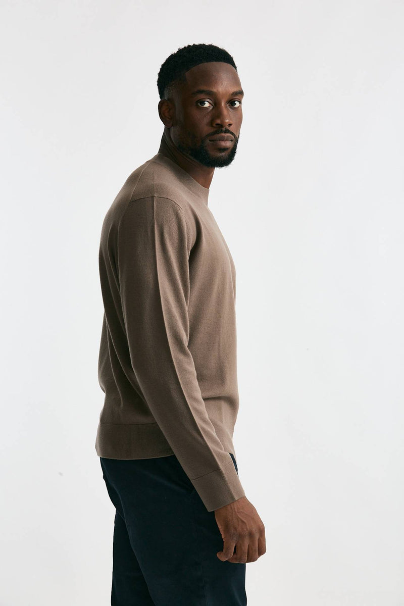 Maglia in lana e cashmere tortora men Diana studio - 3