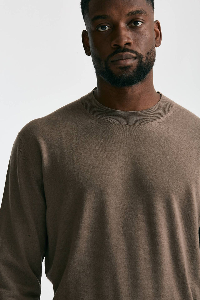 Maglia in lana e cashmere tortora men Diana studio - 5