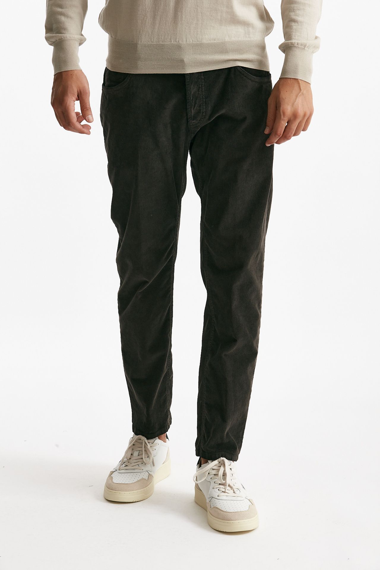 jeans brighton in velluto marrone men Dondup - 1