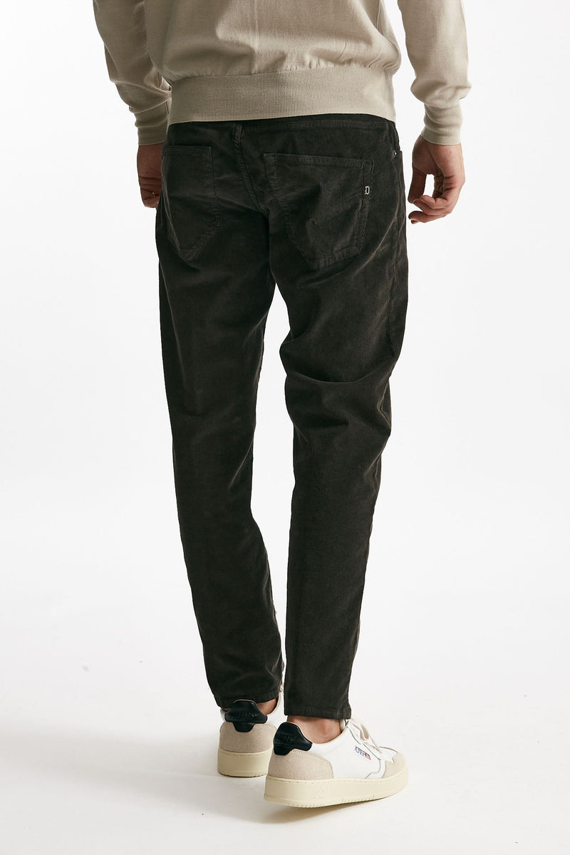 jeans brighton in velluto marrone men Dondup - 3