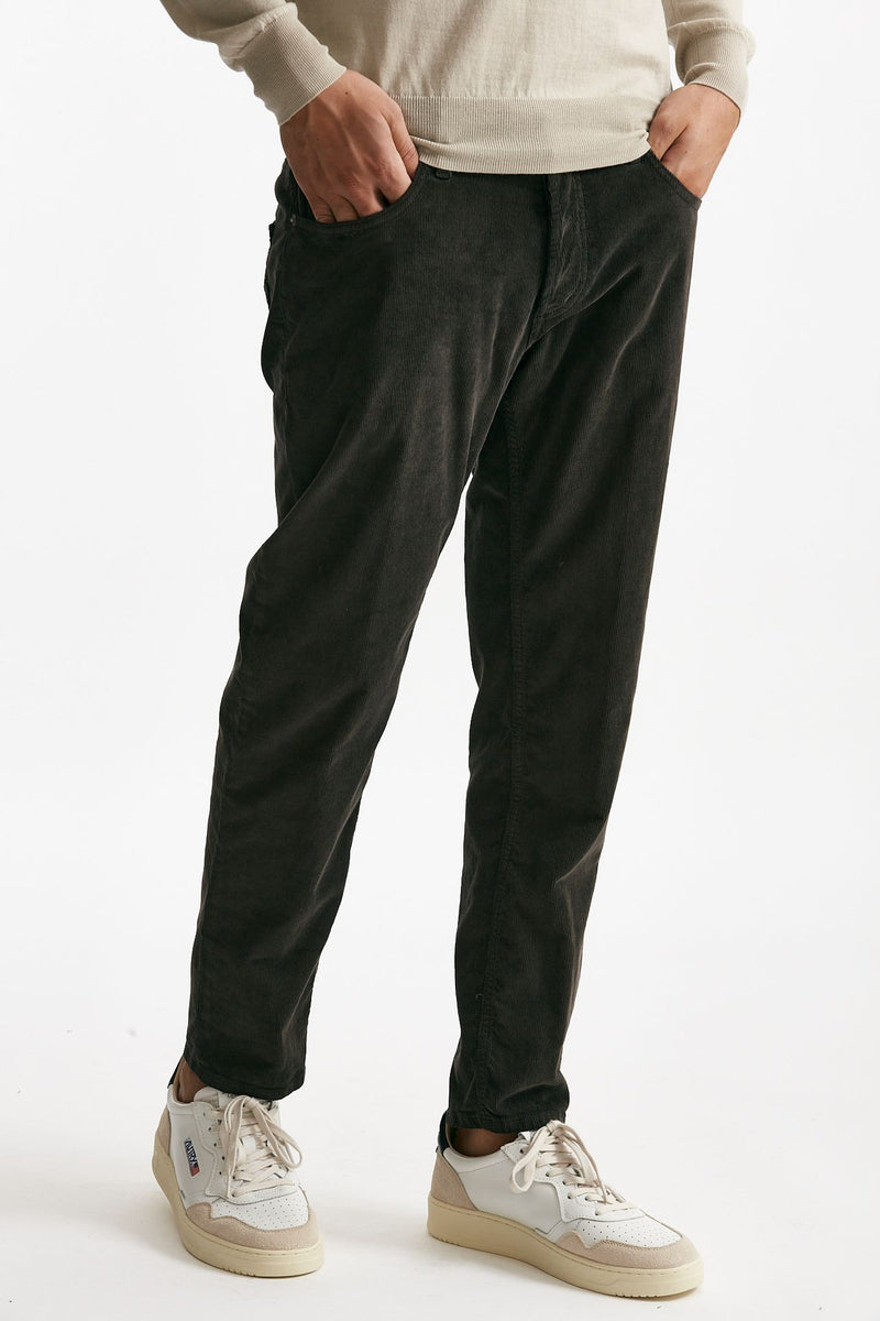 jeans brighton in velluto marrone men Dondup - 4