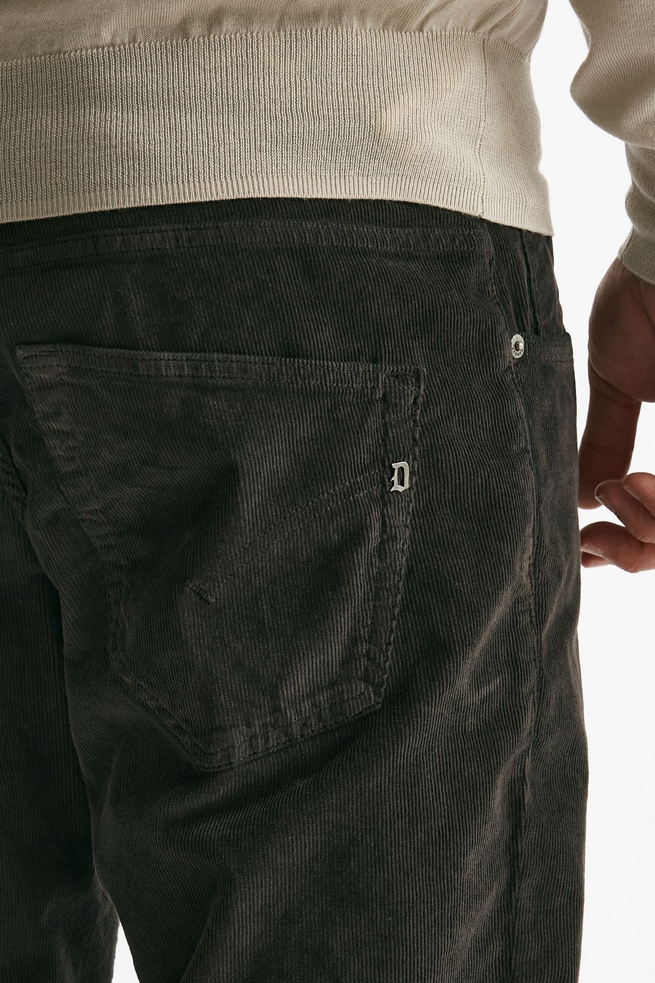 jeans brighton in velluto marrone men Dondup - 7
