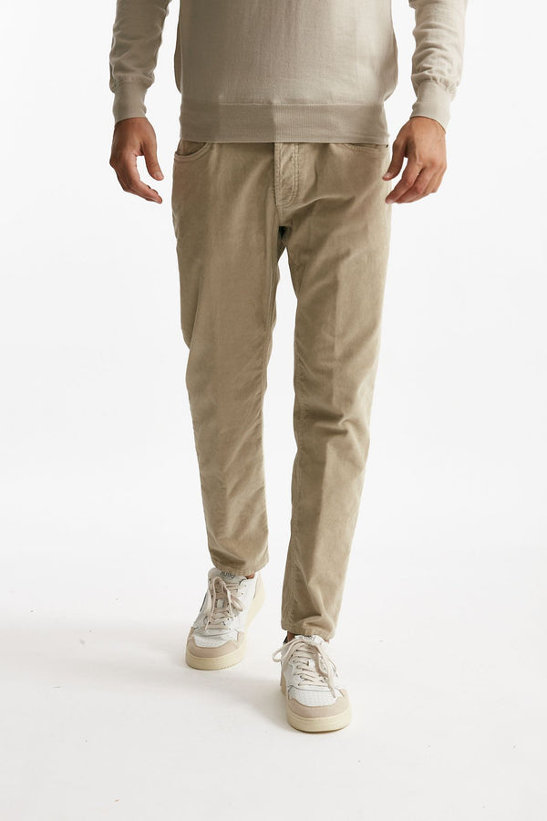 jeans brighton in velluto beige men Dondup