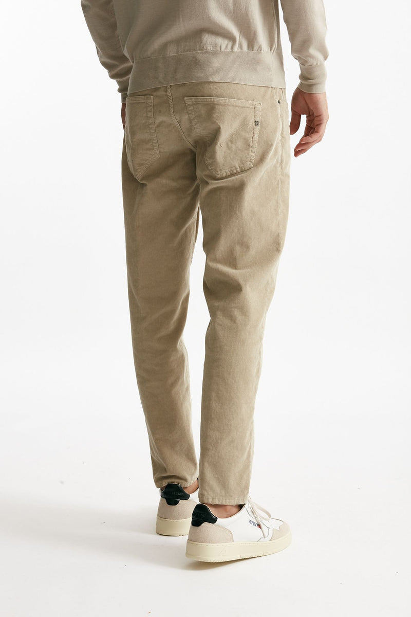 jeans brighton in velluto beige men Dondup - 3