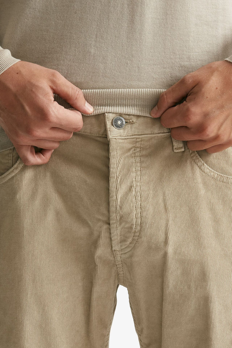 jeans brighton in velluto beige men Dondup - 5