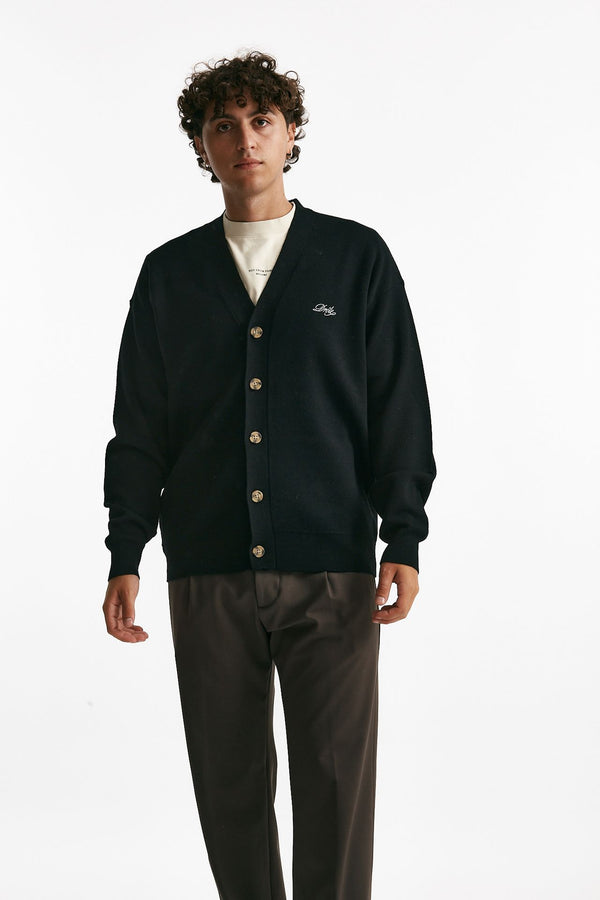cardigan in lana merinos nero men Drôle de monsieur