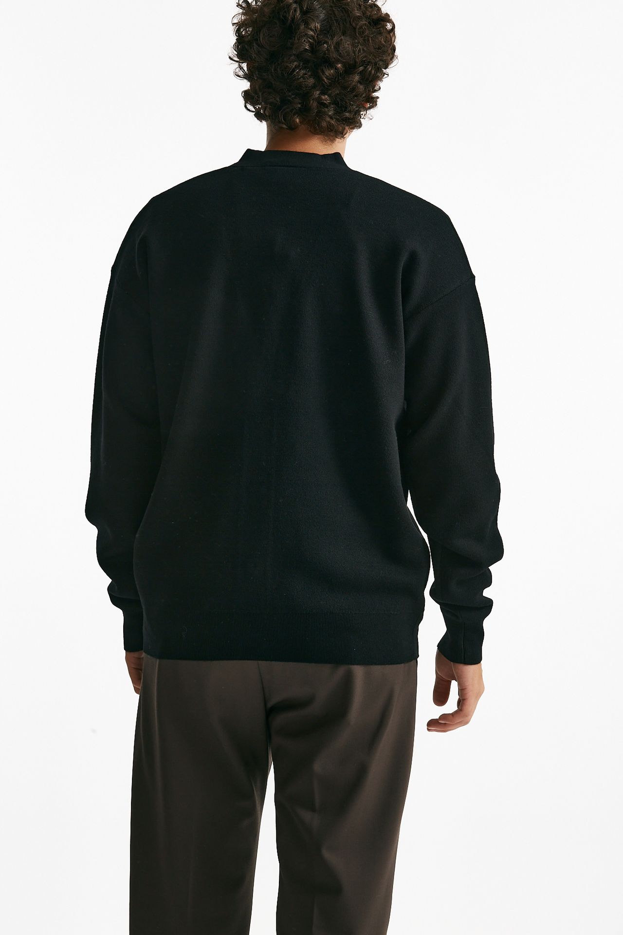 cardigan in lana merinos nero men Drôle de monsieur - 3