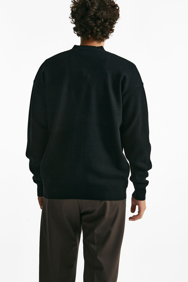 cardigan in lana merinos nero men Drôle de monsieur - 3