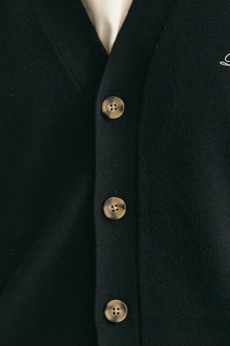 cardigan in lana merinos nero men Drôle de monsieur - 6
