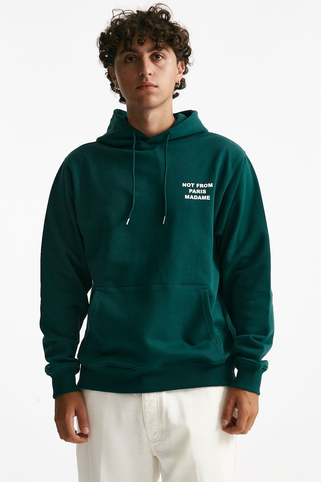 felpa cappuccio in cotone verde men Drôle de monsieur - 1