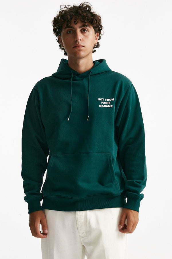 felpa cappuccio in cotone verde men Drôle de monsieur