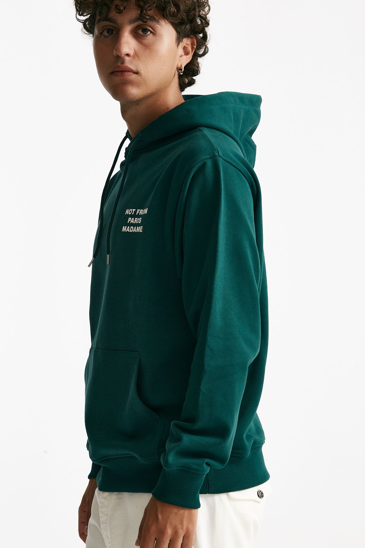 felpa cappuccio in cotone verde men Drôle de monsieur - 4