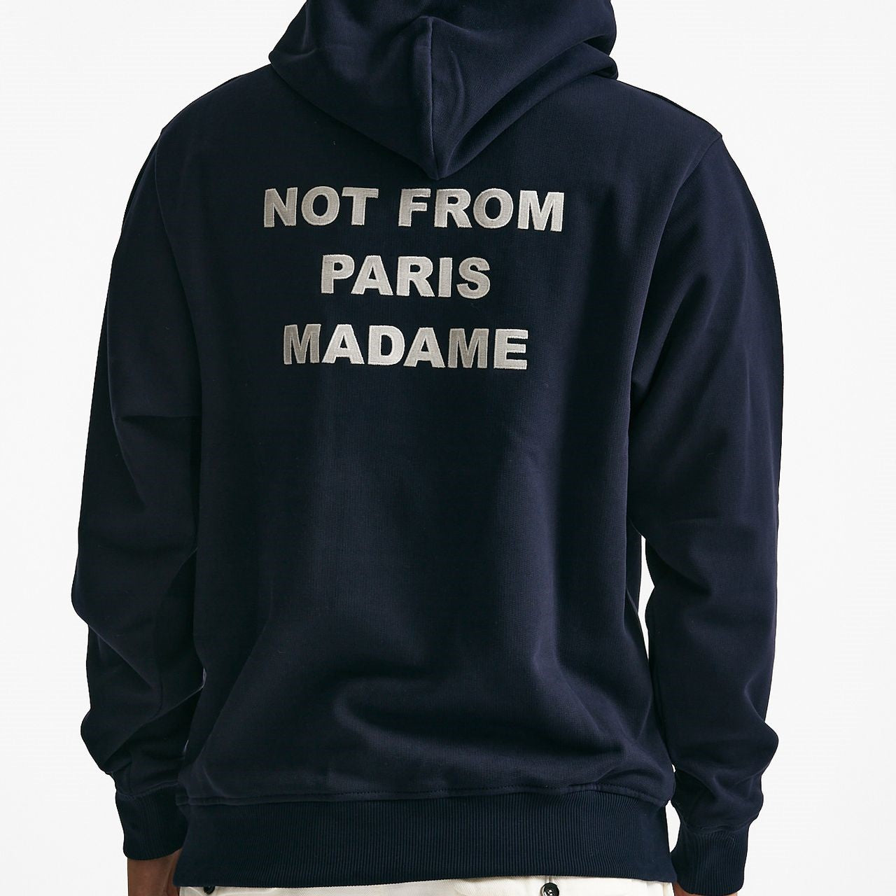 felpa cappuccio con coulisse in cotone blu men Drôle de monsieur - 8