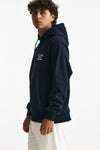 felpa cappuccio con coulisse in cotone blu men Drôle de monsieur - 4